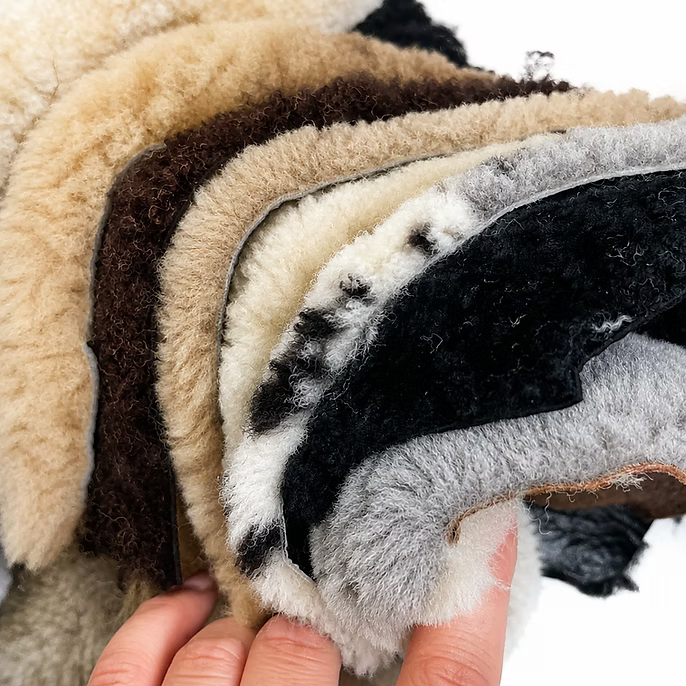 Multicolored Curly Lambskin